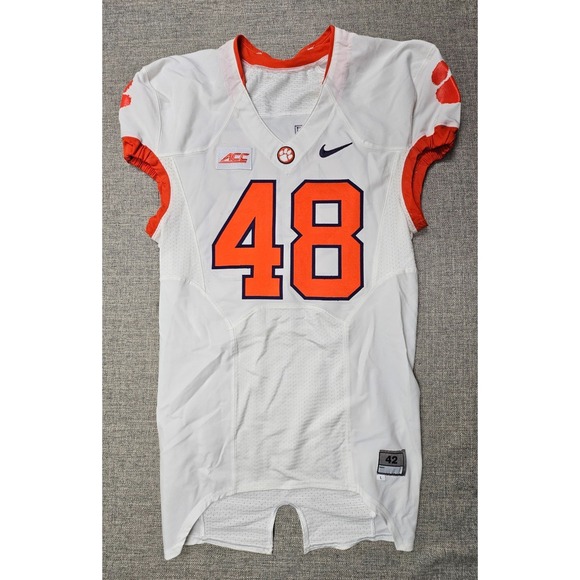 Nike Other - Clemson Tigers Football Jersey Mens 42 L White Game Worn Team Issued Nike #48